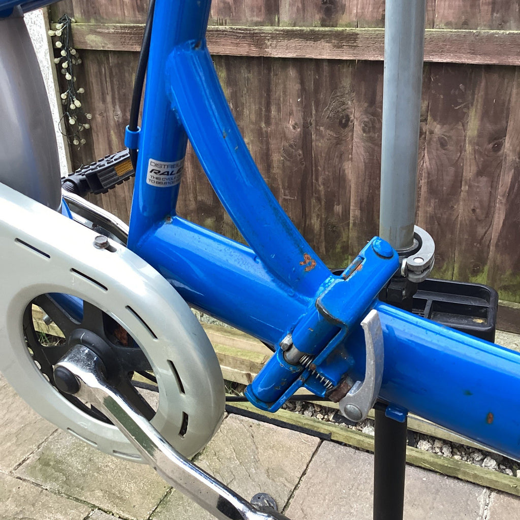 Raleigh Stowaway Steel 6 Speed Folding Bike In Blue - Serviced - 20" Wheels