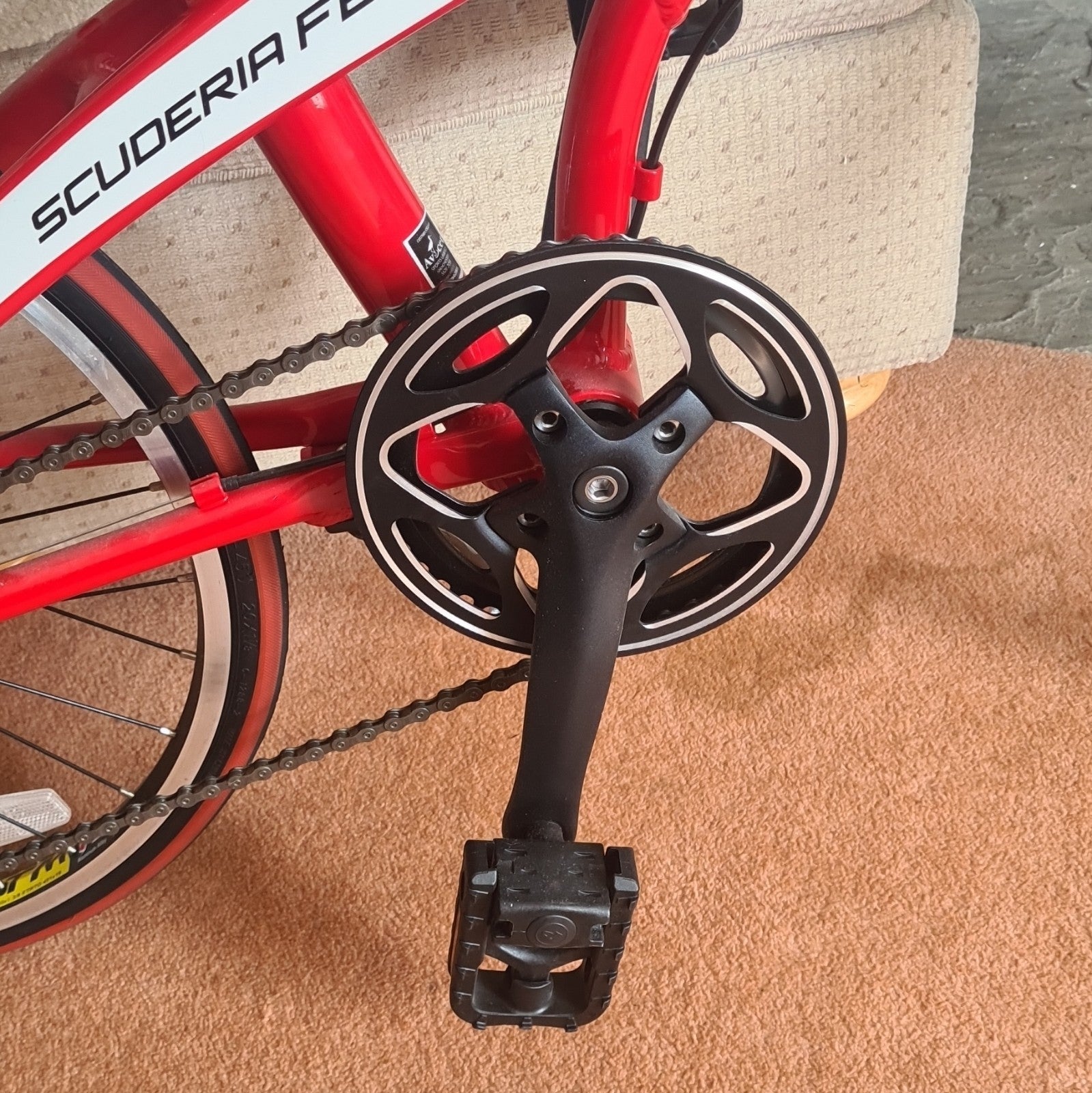 Ferrari Folding Bike Frame Set, Red & White Bicycle Frame