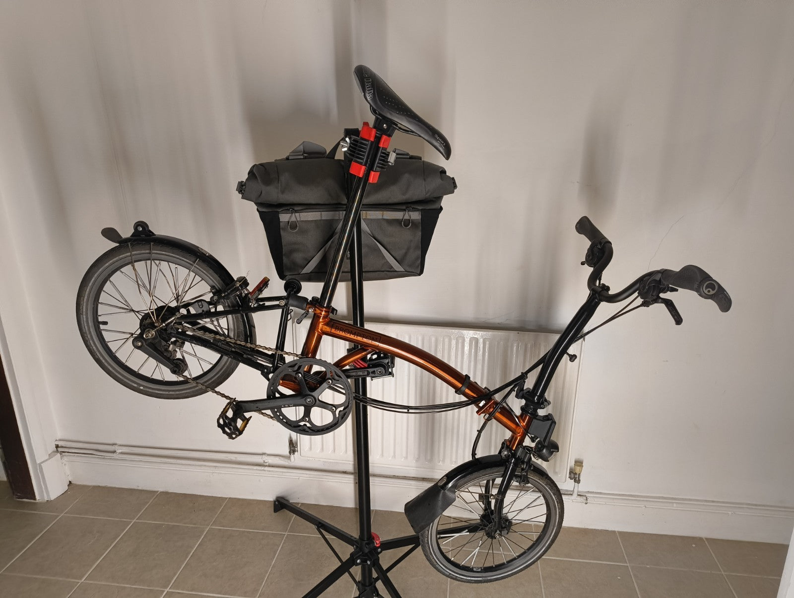 Brompton M6L 2022 Black Edition Flame Lacquer +Dynamo Lights, Large Bag And More