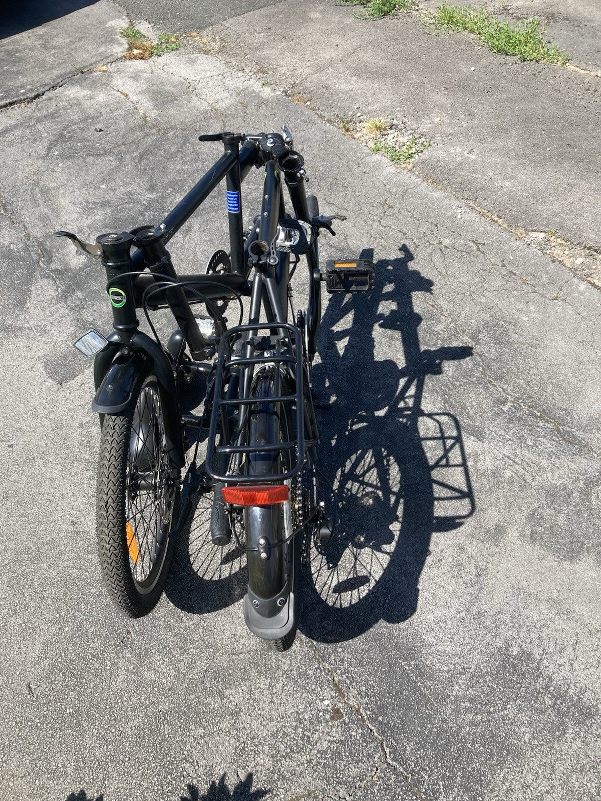 Ecosmo E20TF01BL Folding Tandem Bike 20in 7-Speed Disc Brakes Rack Guards