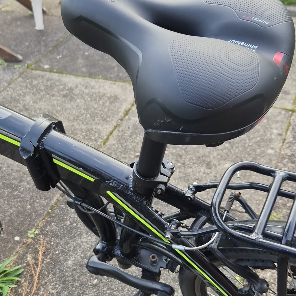 Carrera Crosscity E  Folding Bike Black V-Brakes Flat Bar Mudguards Kickstand