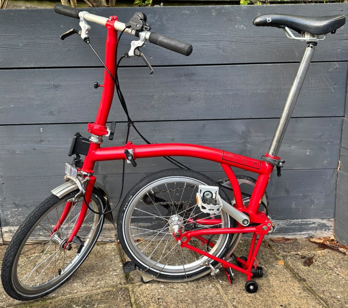 Brompton S2L Folding Bike 2 Speed C Line Urban Low in Red