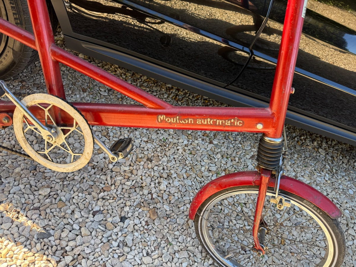 Moulton Automatic  Bike 16in Wheels Red Mudguards Rear Rack Flat Bar