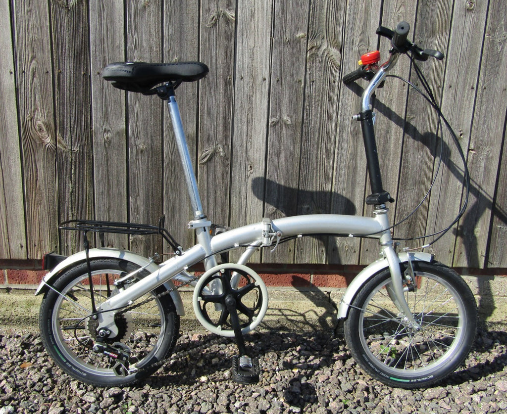 Mens Womens Adults Silver Folding Bike Bicycle Folder 6 Gears Shimano Gel Saddle
