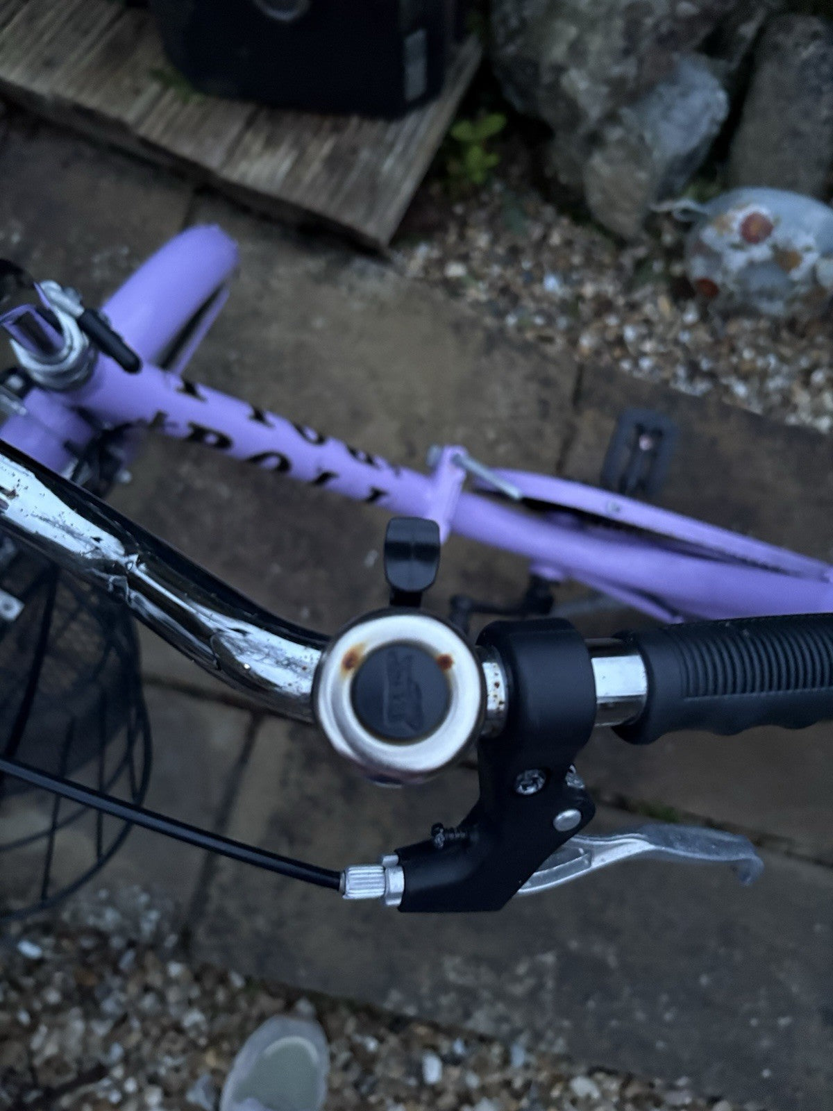 Foldaway Poli Lucca bicycle Purple With Basket And Box Rack Great Condition