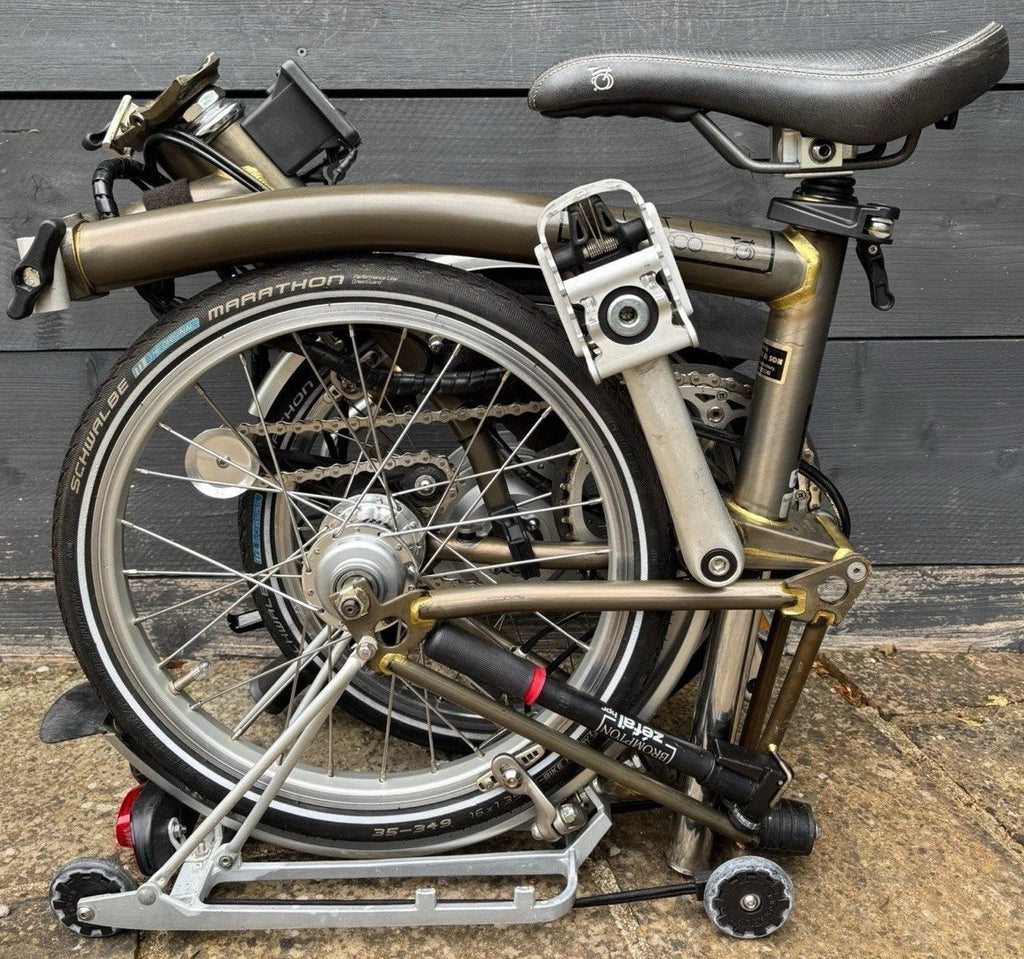 Brompton M3L Folding Bicycle + Assist in Raw Lacquer - Only Light Leisure Use