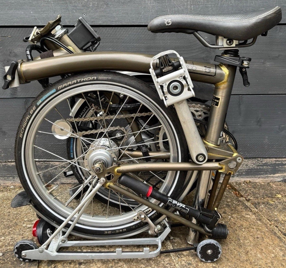 Brompton M3L Folding Bicycle + Assist in Raw Lacquer - Only Light Leisure Use