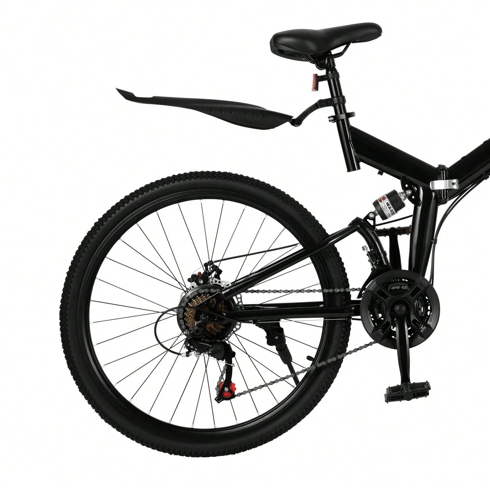 26 in Folding Mountain Bike 21-Speed MTB Bicycle Full Suspension Disc Brake Bike