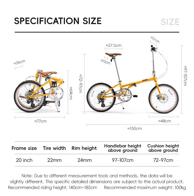 ROCKBROS 20 inch Folding Bike 8 Speed, Disc Brake New in box (see description)