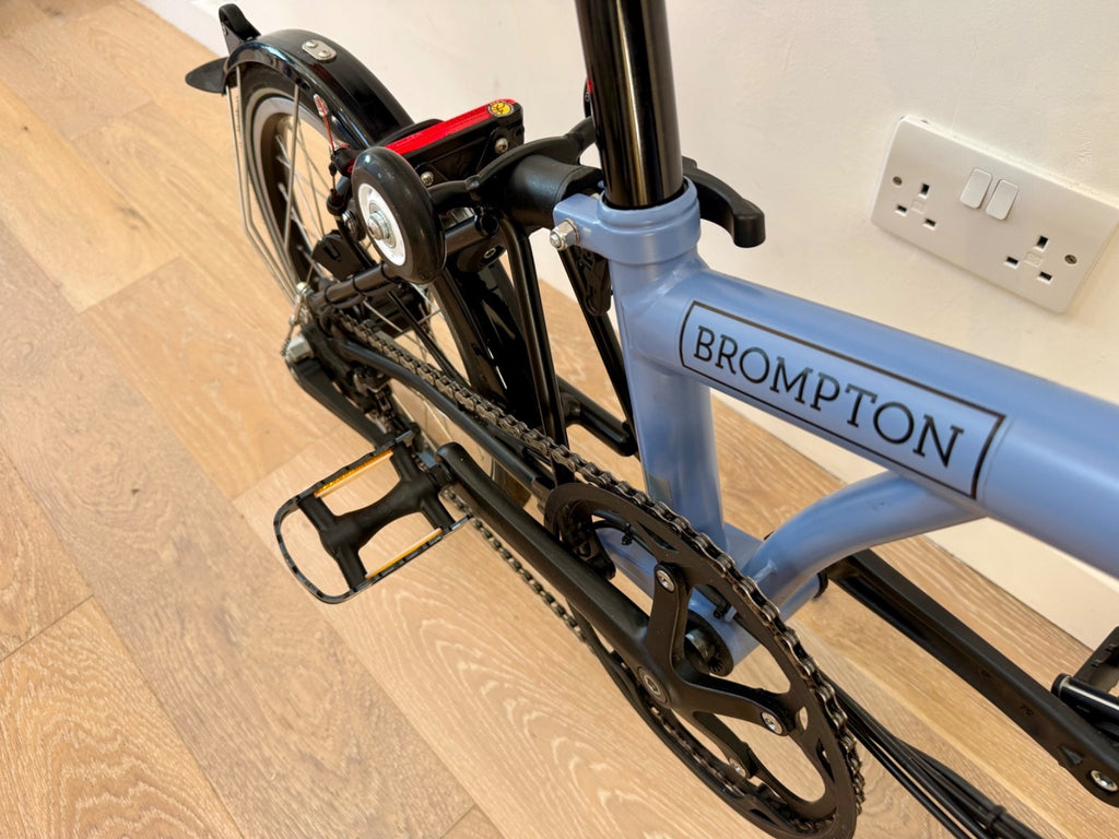 Brompton Electric C Line 6 Speed Folding Bike 2023 - Cloud Blue - RRP £3060 H6L