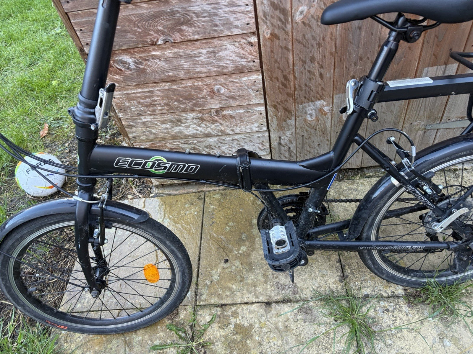Ecosmo 20 in Folding Bike Black, Rear Rack, Mudguards, Reflectors