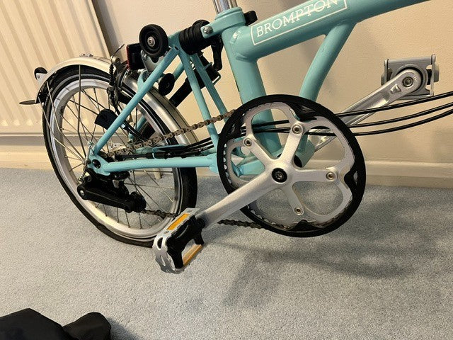 brompton folding bicycle, used twice then stored, immaculate condition.