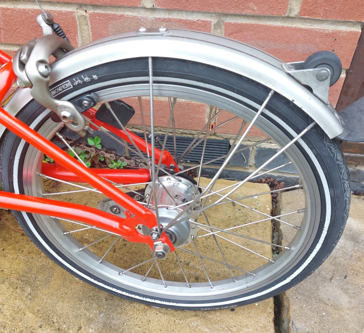 Brompton 3-Speed Red & Yellow Folding Bike + Front Travel Bag ('T-Bag')