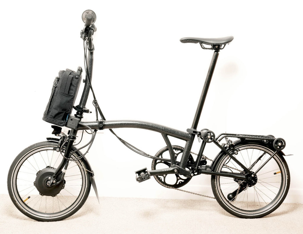 BROMPTON ELECTRIC P LINE 4 SPEED FOLDING BIKE IN GREY SPARKLE