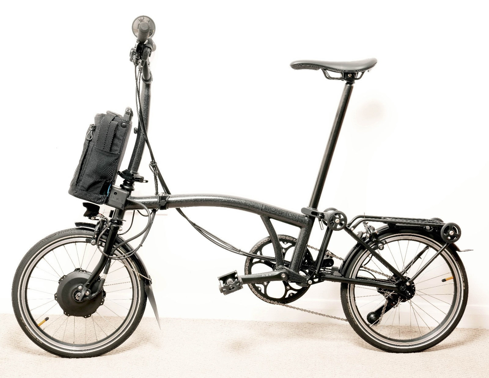 BROMPTON ELECTRIC P LINE 4 SPEED FOLDING BIKE IN GREY SPARKLE