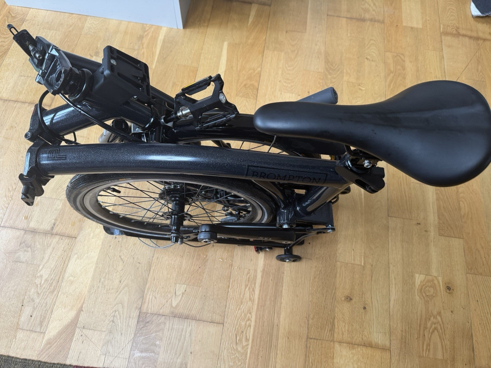 Brompton P Line 4 Speed 2023 Mid Handlebar Folding Bike - Midnight Black