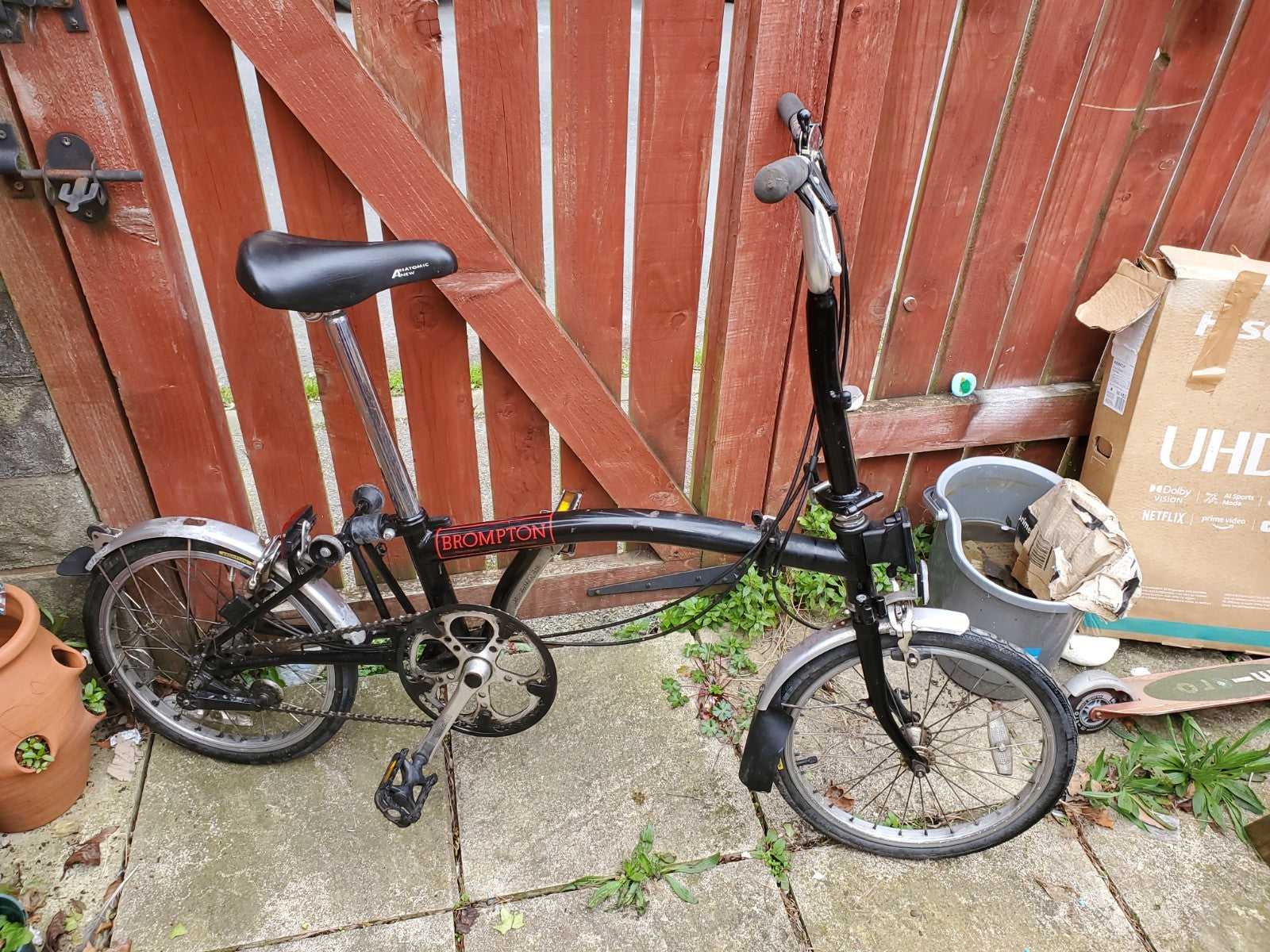 2 x Brompton Folding Bike 3 Speed Black Need service.