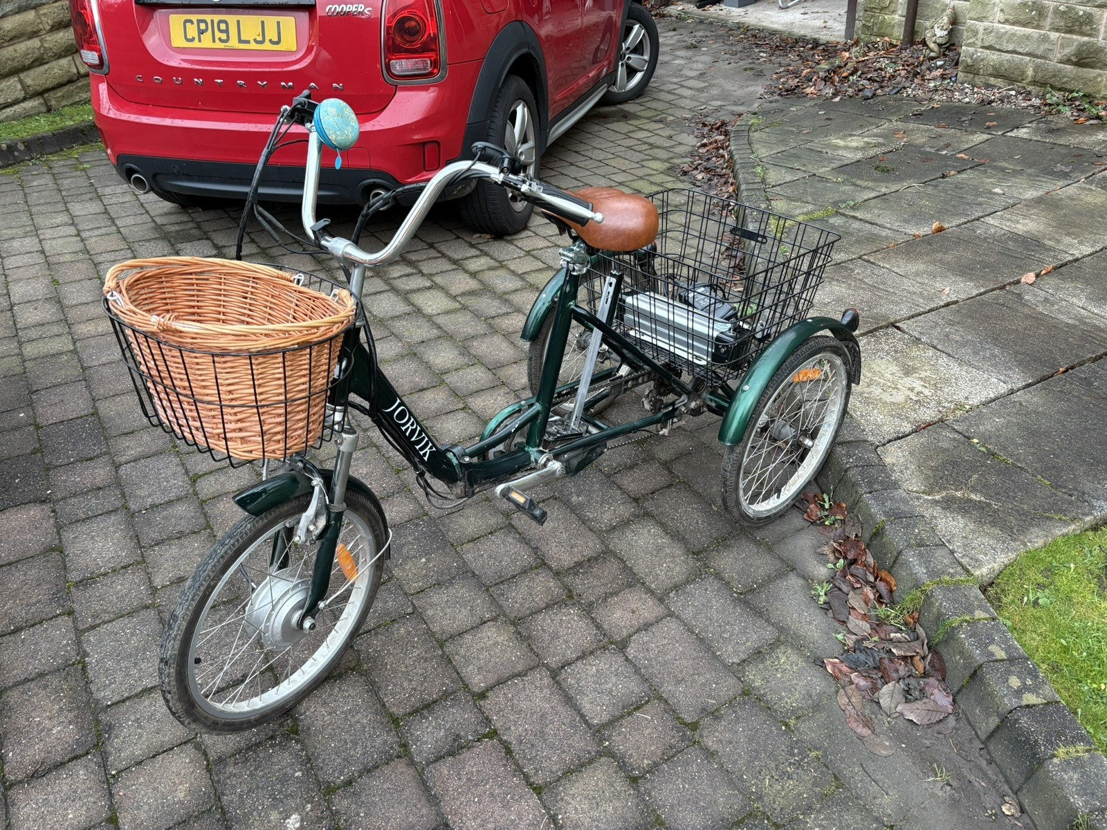 Jorvik Electric Folding Tricycle In Perfect Condition In  Green With Basket