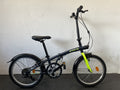 B Twin Tilt 120 Folding Bike 20 Inch Wheels. 6 Speed Matt Navy And Neon.