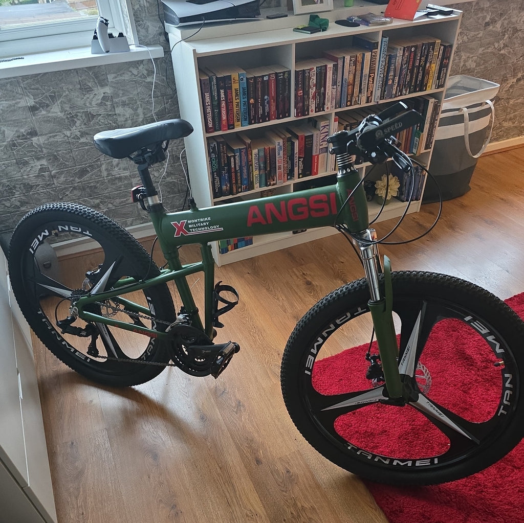 Angsi Folding Mountain Bike 26 Wheels 7 Speed MTB Bicycle