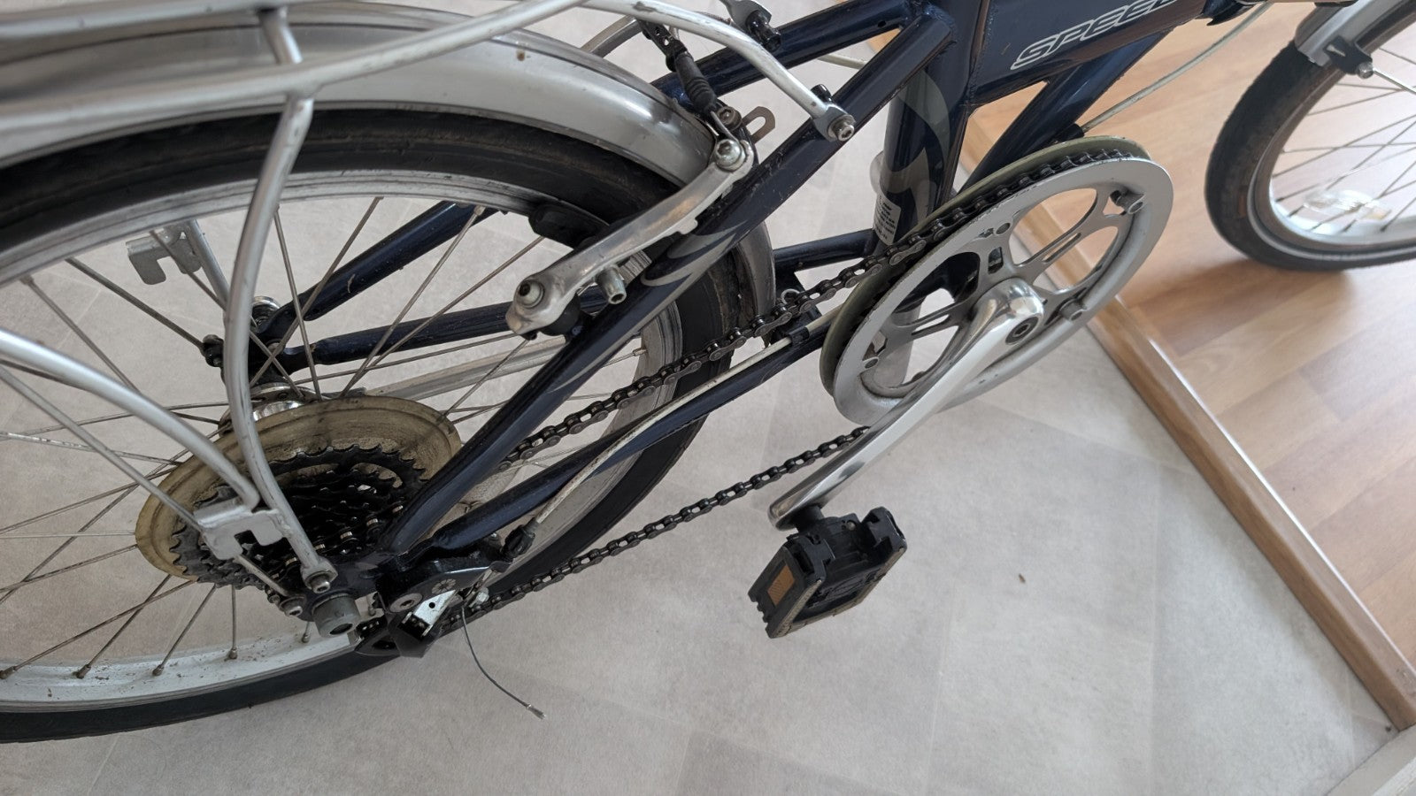 Dahon Speed D7 Folding Bike 20in Blue Aluminium, Rack, Mudguards, V-Brakes