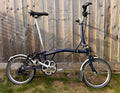 Brompton 16in Folding Bike Blue 3-Speed Hub Gears Mudguards Reflectors