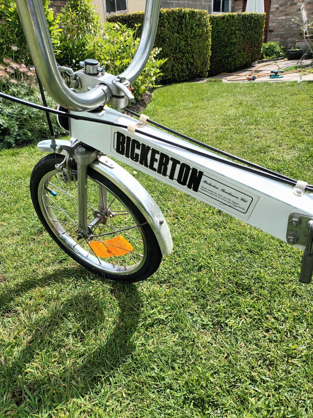 Vintage Bickerton Folding Bike, Good Condition,  White. Rides well + Bag.