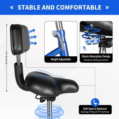 24 Inch Adult Trike Tricycle Foldable 3 Wheel 7-Speed Bike With Storage Basket