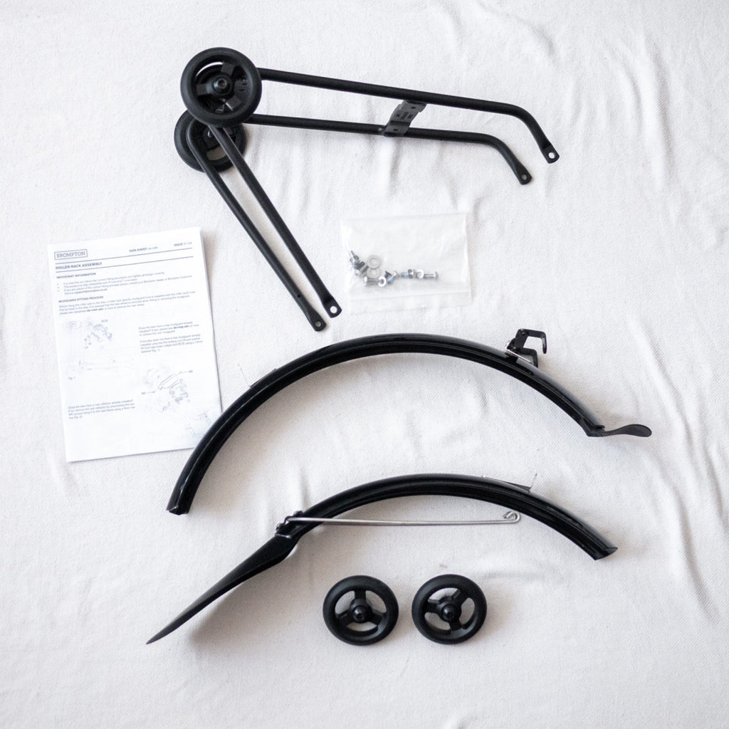 Brompton P/T line Advance Front Rear Mudguard Rack G Line 70mm Roller Wheels NEW