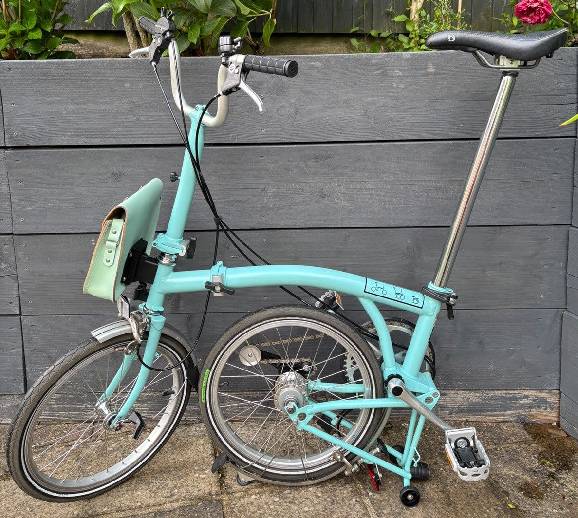 Brompton M3L C Line equivalent Folding Bicycle in Turkish Green - Hardly Used