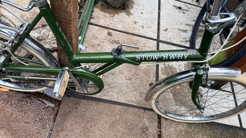 Folding Stow Away Retro Rare Green Bike