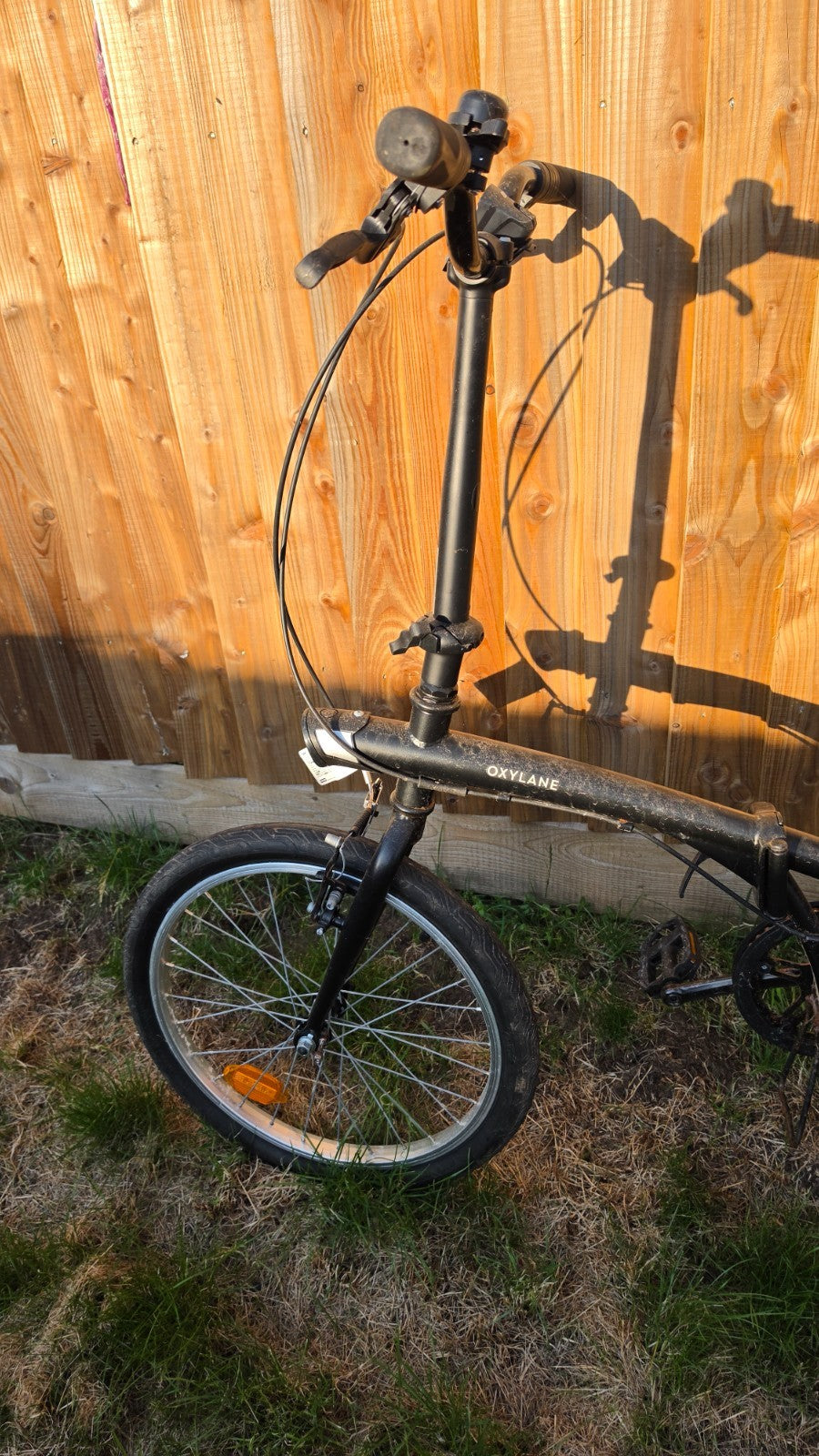 Oxylane Folding Bike Black 6 Speed Commuter Bicycle