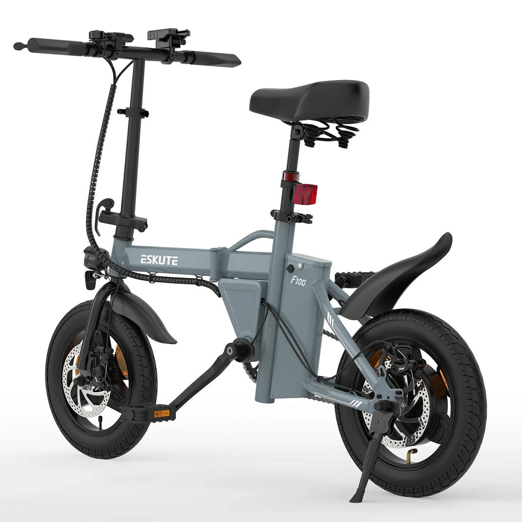 14" Portable Folding Commuter Bike 36V 9A Folding City Bike Full Disc-F100R Grey