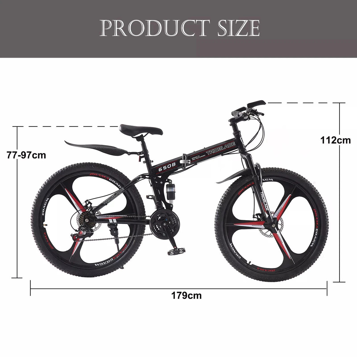 24 26 27.5Inch Folding Mountain Bike 21 Speed Full Suspension Bicycle Men Women