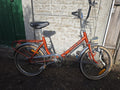 Cinzia Vintage Folding Bicycle Orange Frame Made In Italy 1980s Used Condition