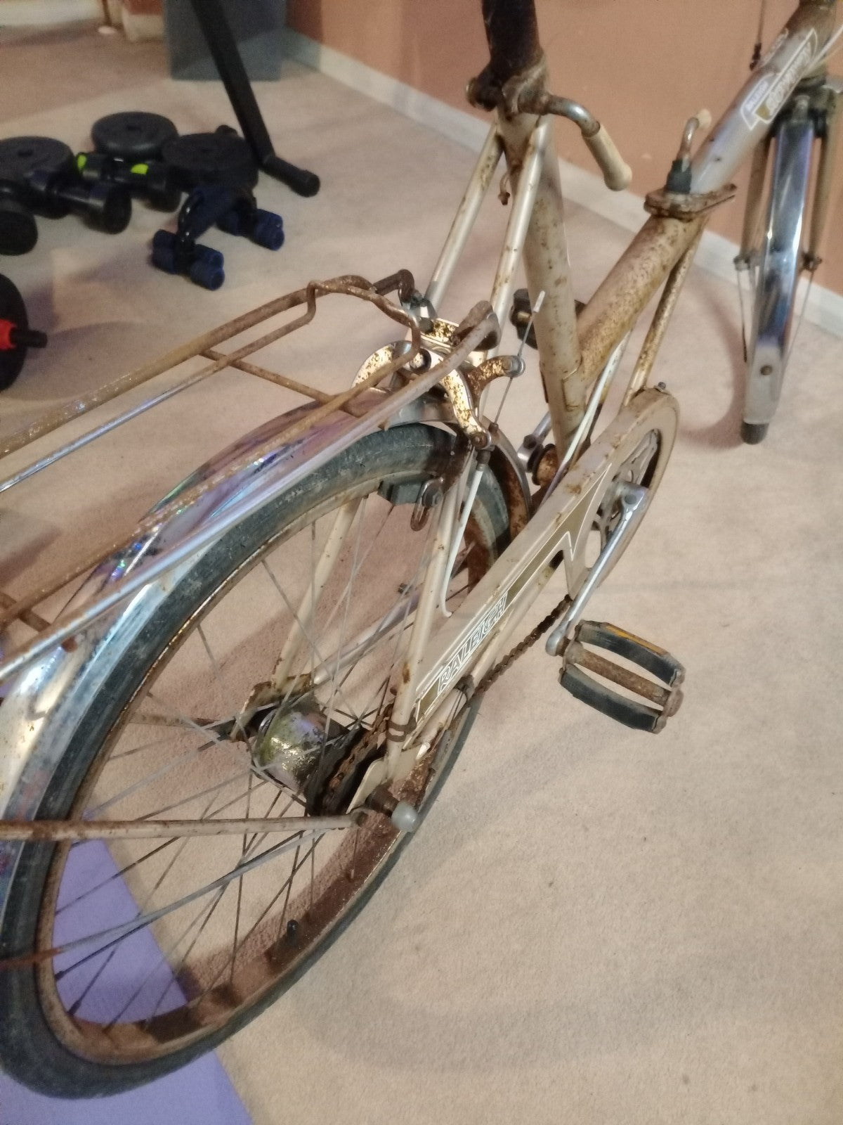 Raleigh Stow Away Folding Bike Vintage Shopper Rack