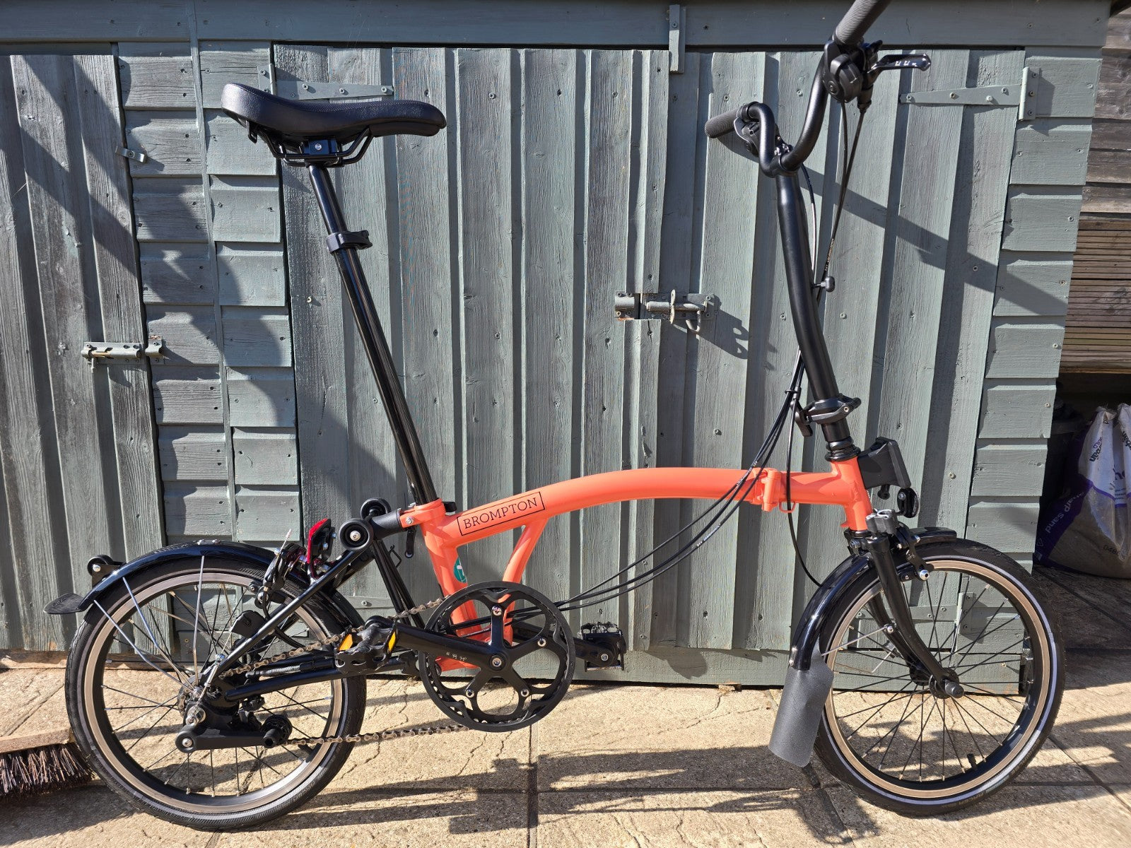 Brompton folding bike, 6 speed, C Line, registered Sept 23, orange