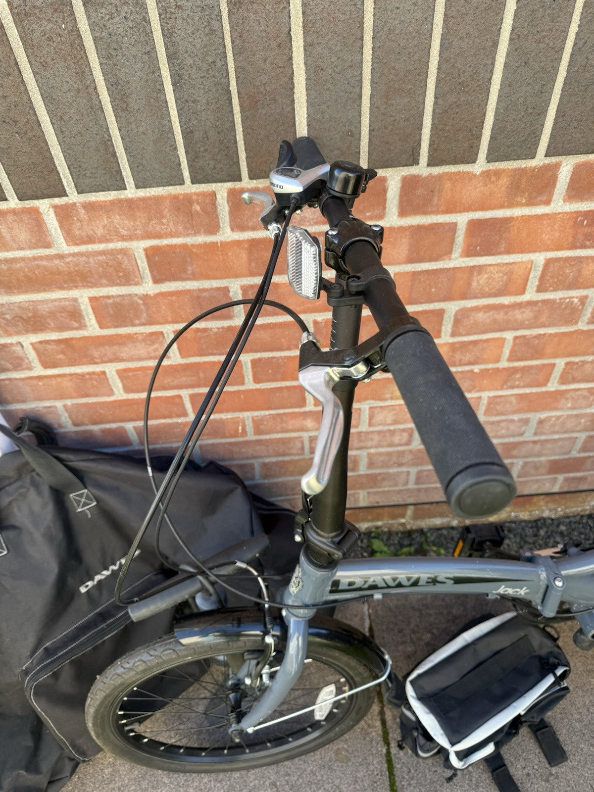 Dawes Jack 20in Folding Bike 6 Speed Grey/Black Rear Rack Mudguards