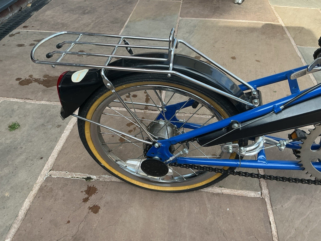 Vintage Bickerton ‘Californian’ Folding Bike Blue Rear Rack Mudguards Carry Bag