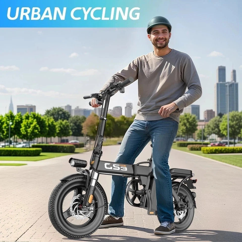 GS3 14" Folding E -  Bike 250-W 48-V 15/Ah Suspension E- Bike LED Display UK
