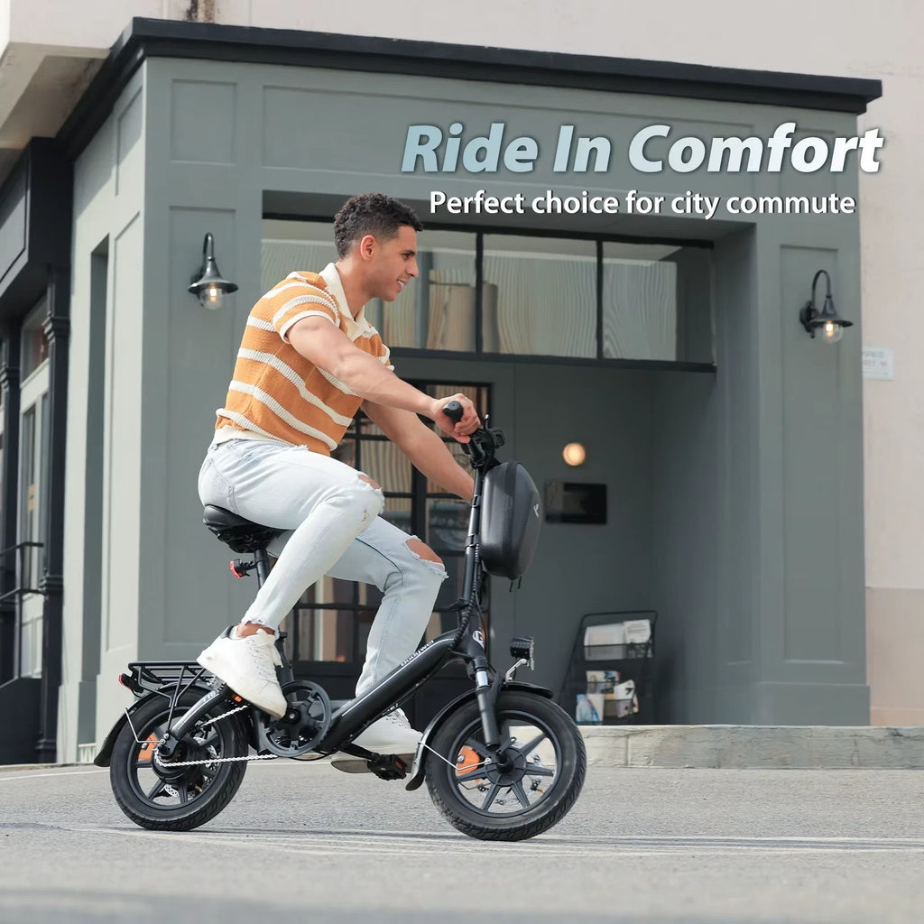 14" All-Terrain Folding commuter bike,21kg, 36V 10Ah,25KM/H,Full Disc,Rack-T16BL