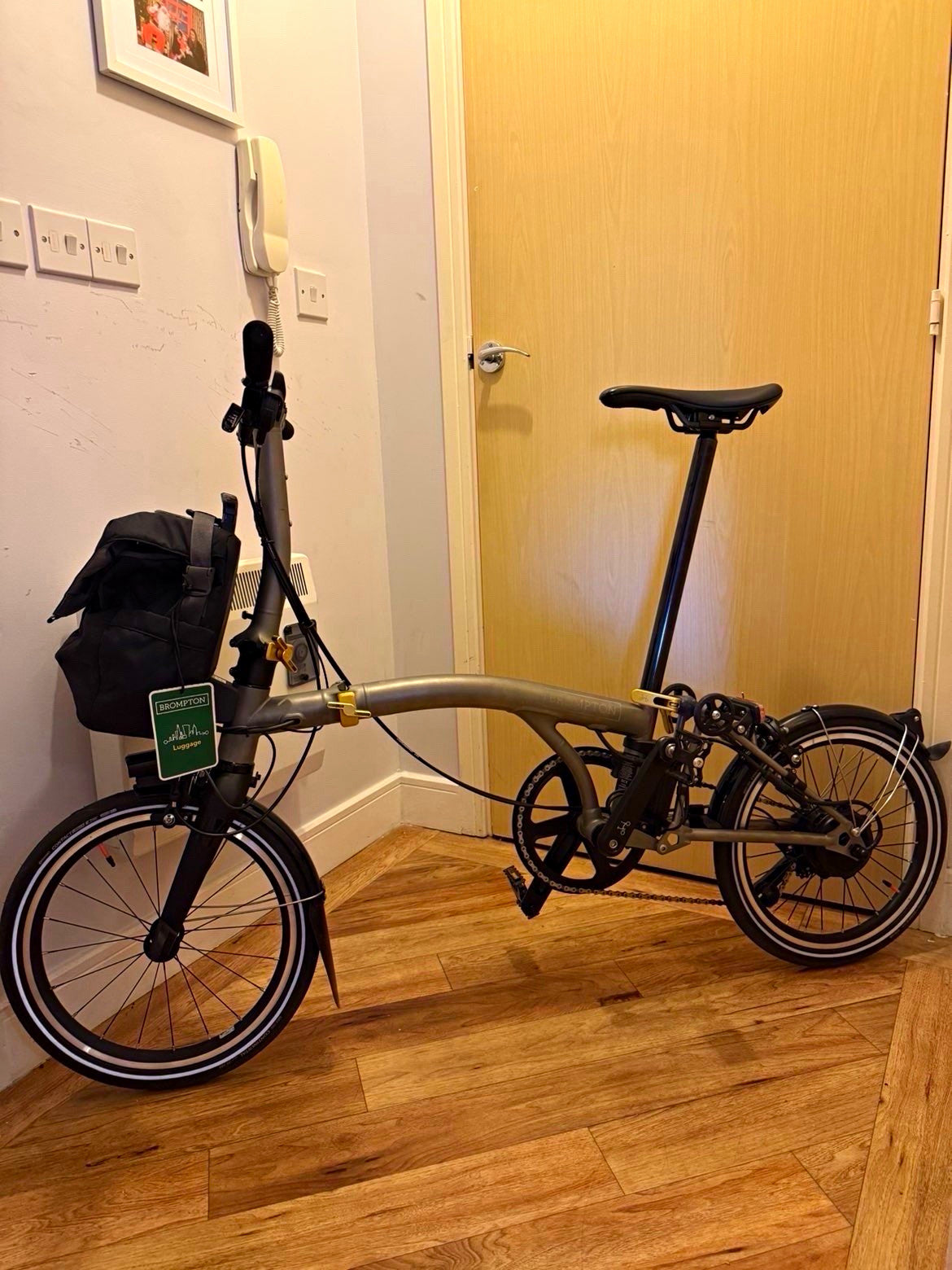 Brompton E T line titanium folding bike, only 24 miles