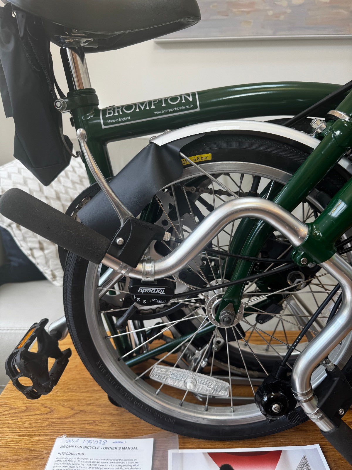 Classic 6-Speed Brompton Folding Bicycle B - Racing Green - MINT