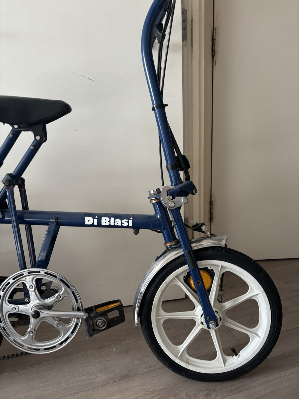 Di Blasi Folding Bike 16in Blue with Rear Rack, & Caliper Brakes