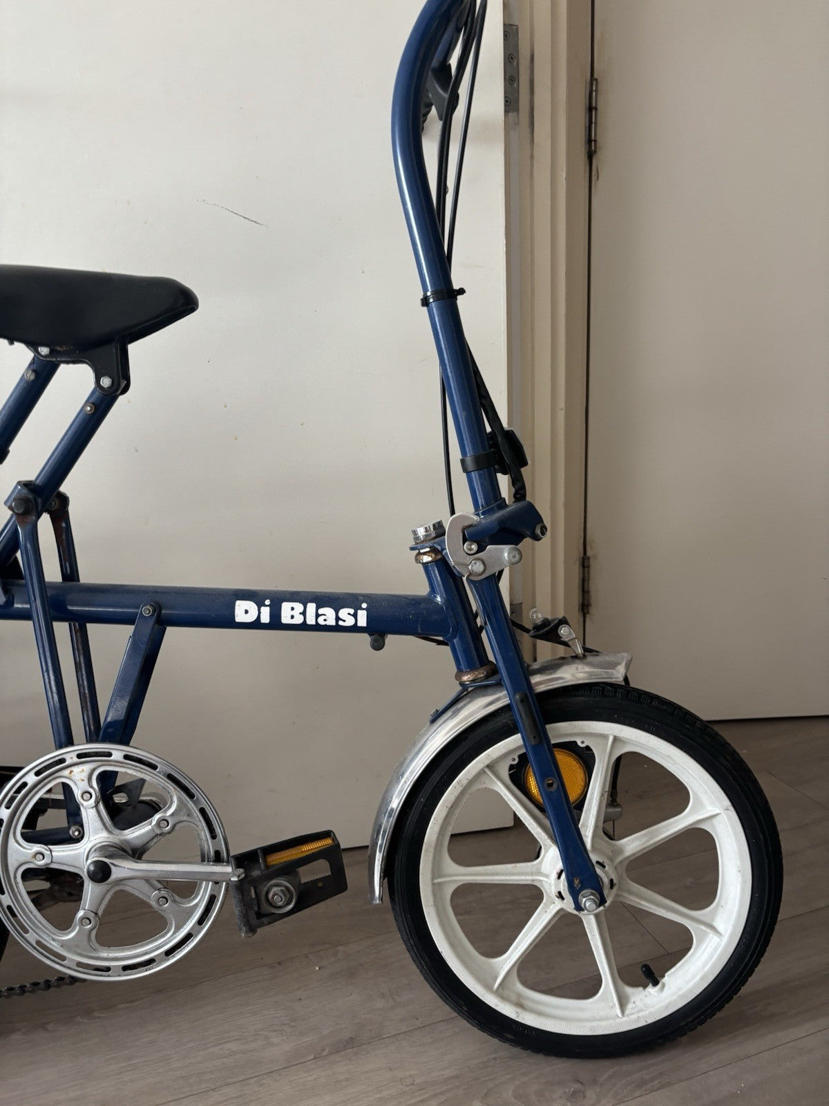 Di Blasi Folding Bike 16in Blue with Rear Rack, & Caliper Brakes
