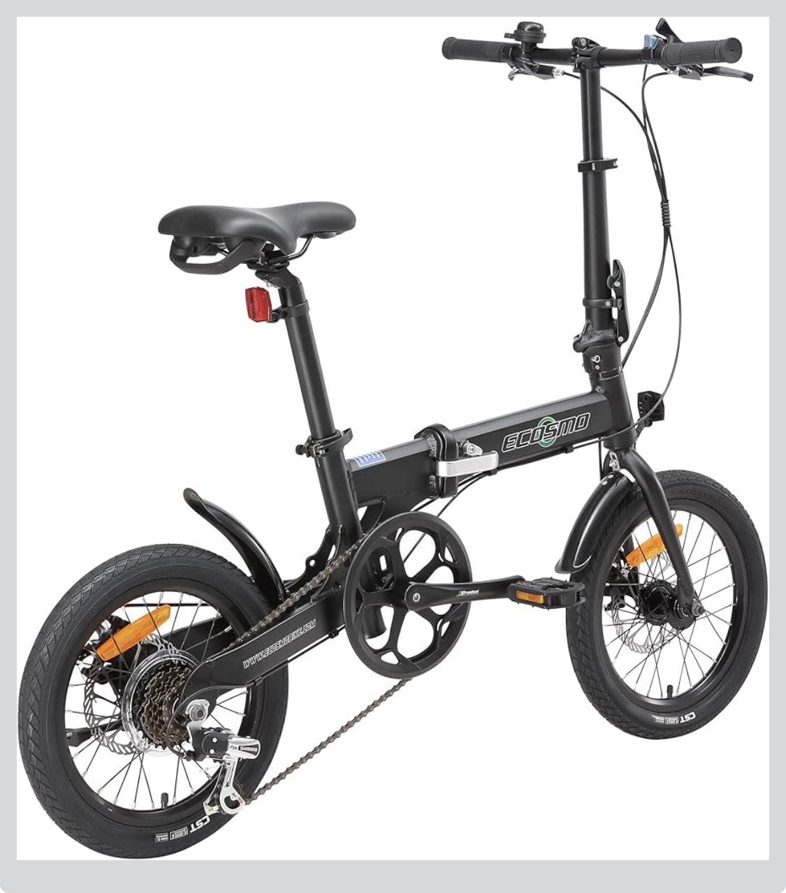 ECOSMO 16" Lightweight Alloy Folding City Bike 6 Speeds, Dual Disc brake
