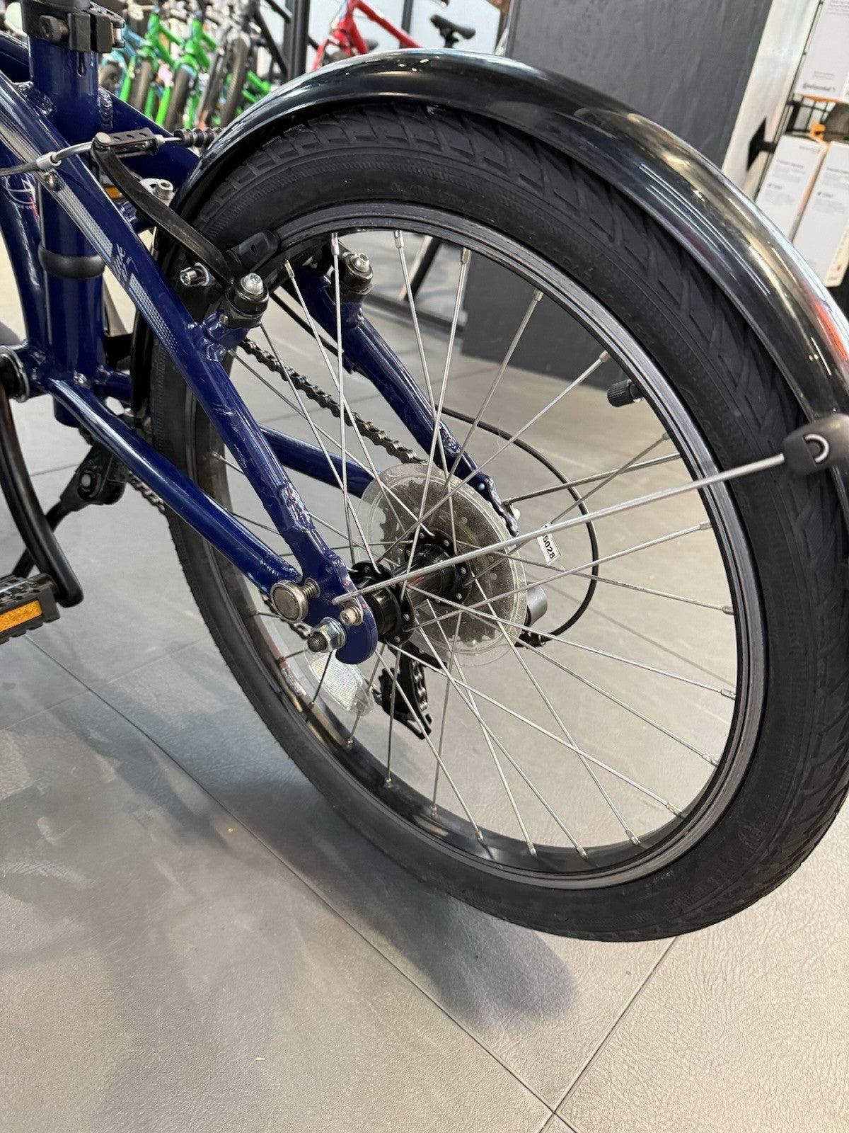 Tern 20in Folding Bike Blue 7-Speed Derailleur V-Brakes Mudguards Kickstand