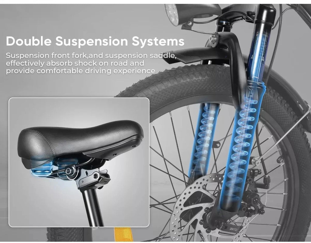 20" Portable Commuter Bike 36V 12AH Folding City Bike 7 Speed -CY20R Light Blue
