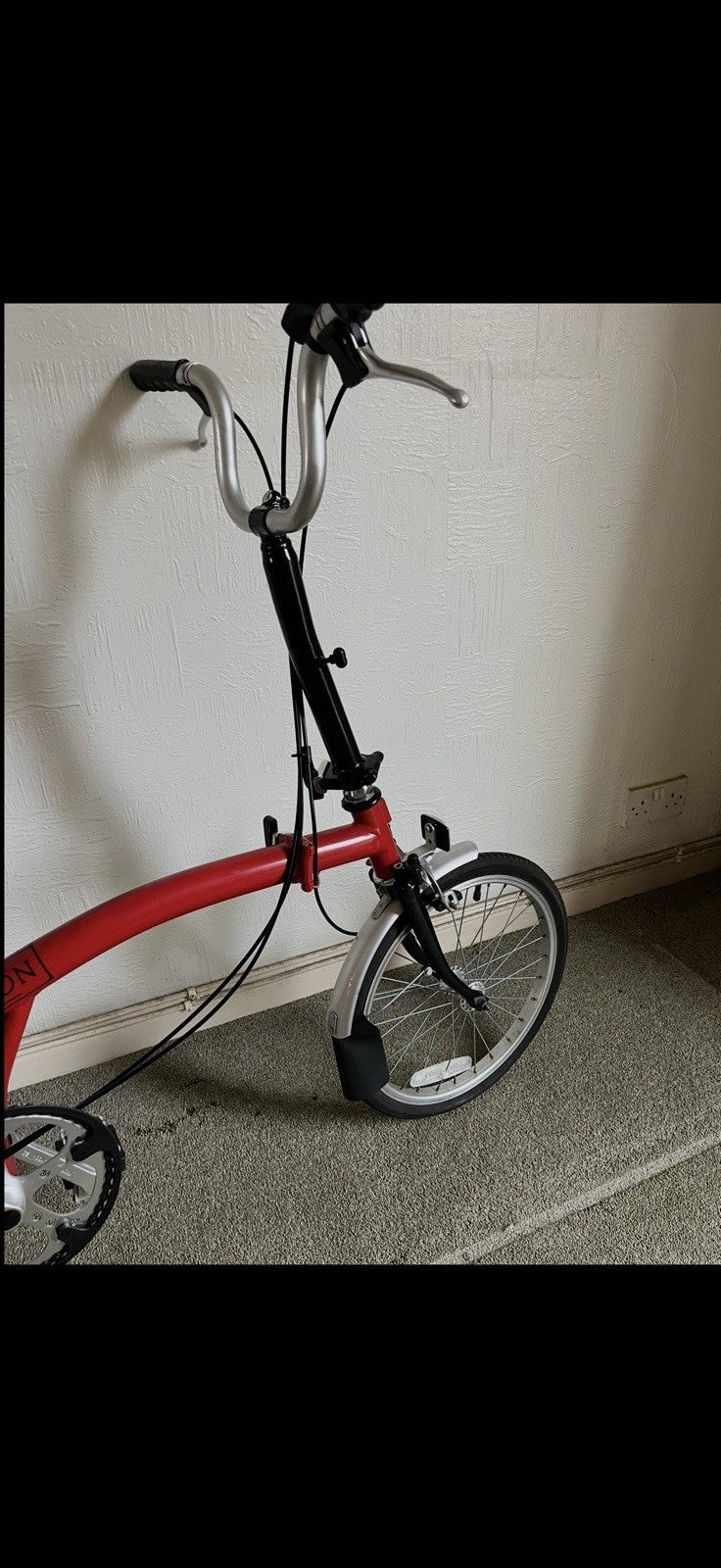Red Brompton C Line M6R folding bicycle - Mint condition