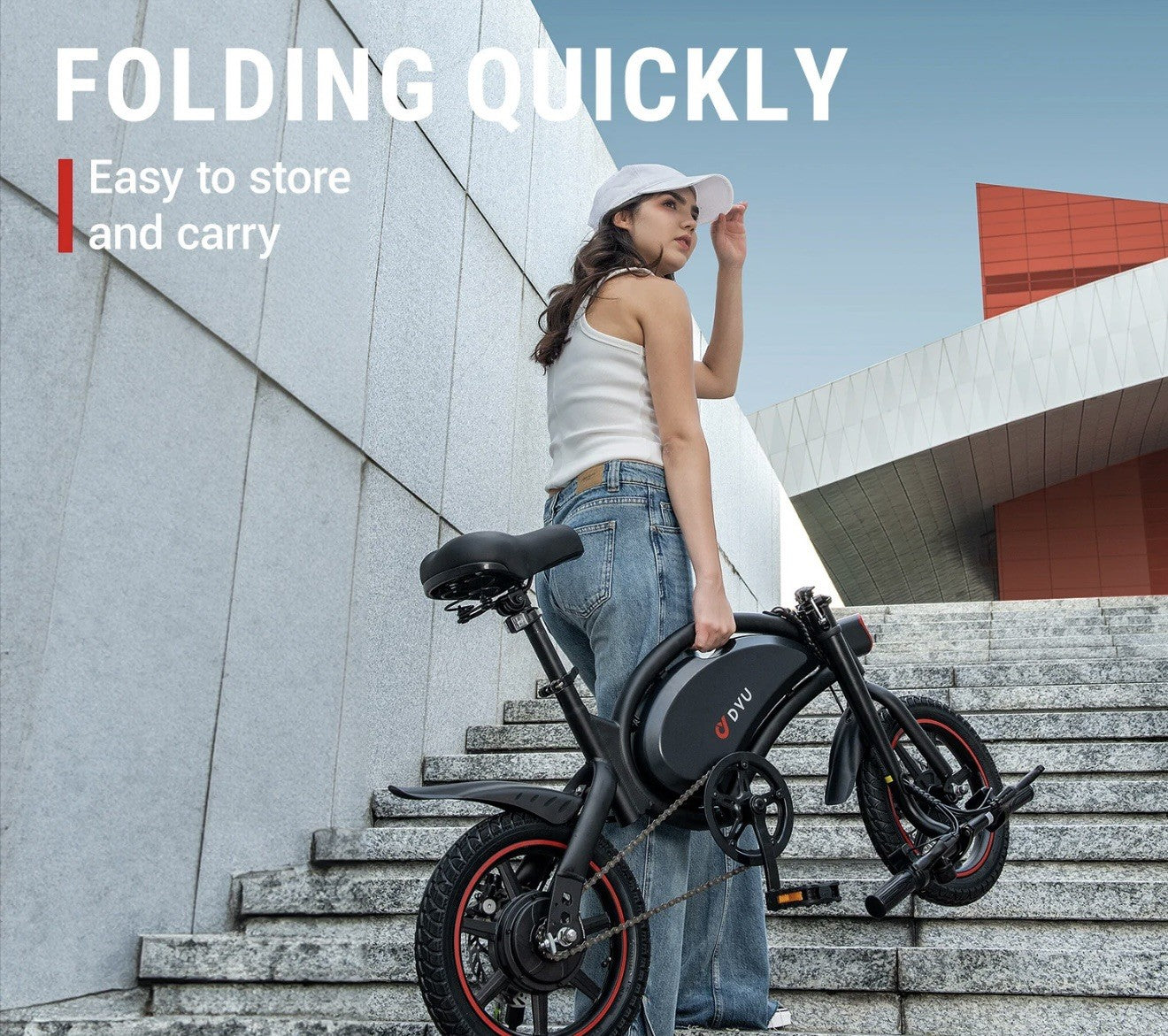 DYU D3F 14" Folding Bike 250W 36V 10Ah Bike E-City Bike 25km/50km